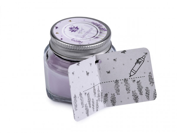 Malá vonná svíčka ve skle s jmenovkou 28 g Fruit, Floral