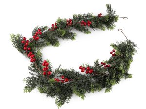 Vánoční umělá girlanda s bobulemi