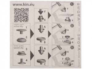 Knoflíky stiskací s kroužkem Ø15 mm na silné látky, nikl