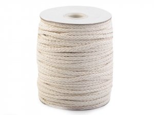 Bavlněná oděvní šňůra splétaná šíře 4 mm plochá