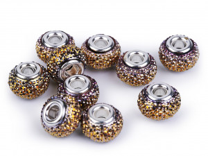 Plastové korálky s velkým průvlekem 9x14 mm