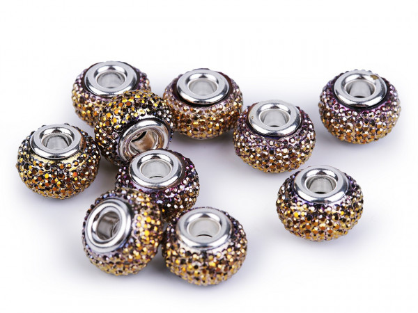 Plastové korálky s velkým průvlekem 9x14 mm