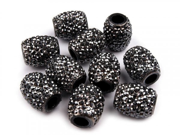 Plastové korálky s velkým průvlekem 13x15 mm