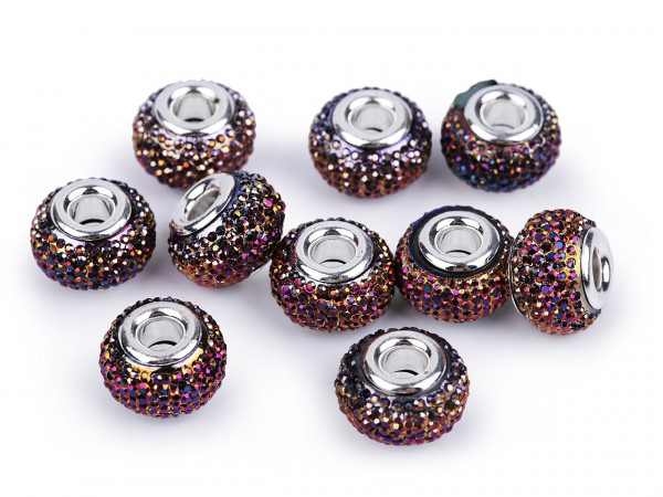 Plastové korálky s velkým průvlekem 9x14 mm