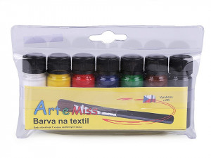 Sada barev na textil Art e Miss; na světlý textil, svítící ve tmě, neon, sada 7 barev x 12 g