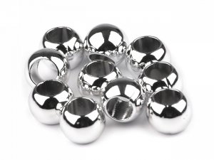 Plastové korálky Metalic s velkým průvlekem 8x10 mm