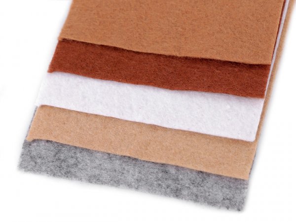 Barevná sada dekorativních filců / plstí soft 10x45 cm