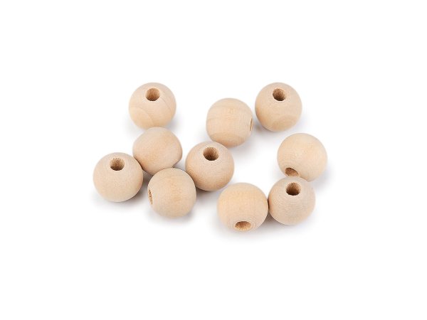Dřevěné korálky nelakované Ø14 mm