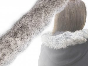 Našívací oděvní / dekorační kožešina žíhaná, plochá, řezaná šíře 5 cm