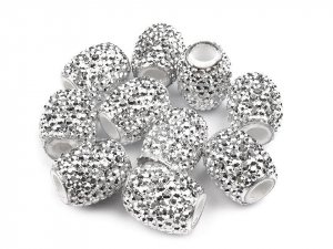 Plastové korálky s velkým průvlekem 13x15 mm