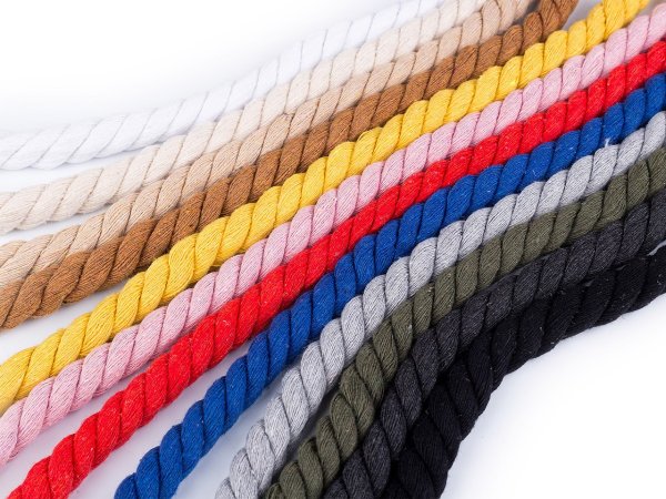 Bavlněná šňůra kroucená Ø12 mm, návin 10 m, macrame