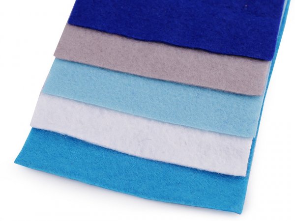 Barevná sada dekorativních filců / plstí soft 10x45 cm