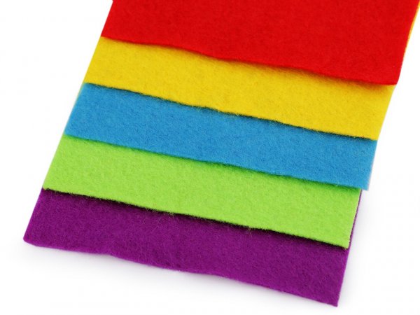 Barevná sada dekorativních filců / plstí soft 10x45 cm