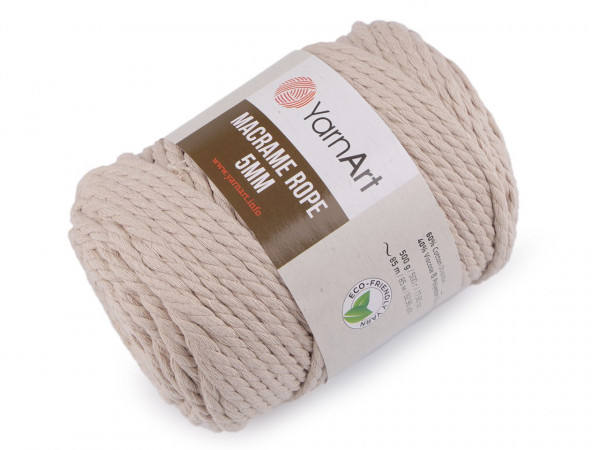Pletací příze Macrame Rope Ø5 mm 500 g rozčesávací