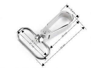 Kovová karabina otočná, průvlek 32 mm