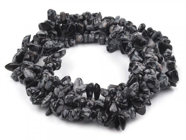 Minerální zlomky Obsidián vločkový na silonu