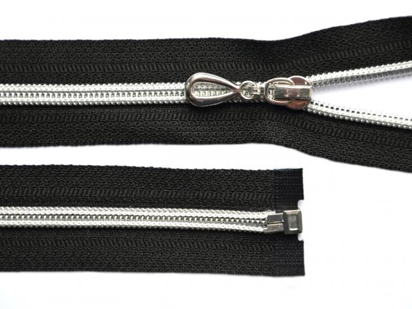 Spirálový zip se stříbrnými zoubky No 5 délka 80 cm