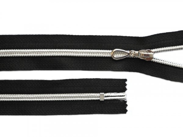Spirálový zip se stříbrnými zoubky No 5 délka 14 cm