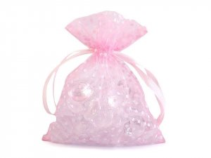 Dárkový pytlík puntíky 10x13 cm organza