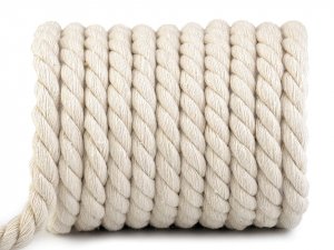 Bavlněná šňůra kroucená Ø12 mm, návin 10 m, macrame