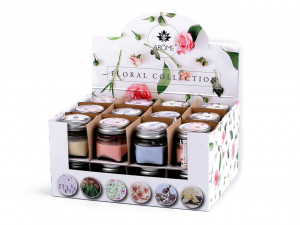 Malá vonná svíčka ve skle s jmenovkou 28 g Fruit, Floral