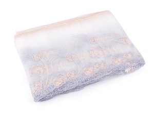 Vyšívaná krajka na monofilu šíře 20 cm