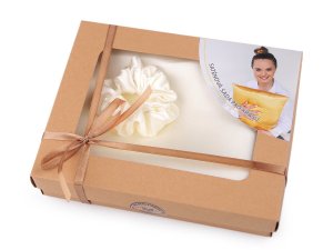 Saténová Beauty sada na spaní, povlak a scrunchie gumička