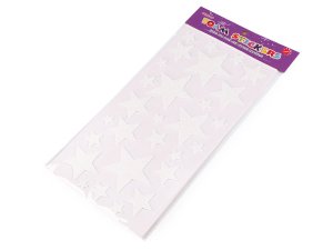 Samolepicí pěnová guma Moosgummi hvězdy s glitry - mix velikostí