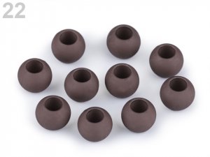 Plastové korálky matné s velkým průvlekem 10x12 mm