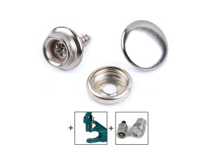 Knoflíky stiskací s kroužkem Ø15 mm s vrutem