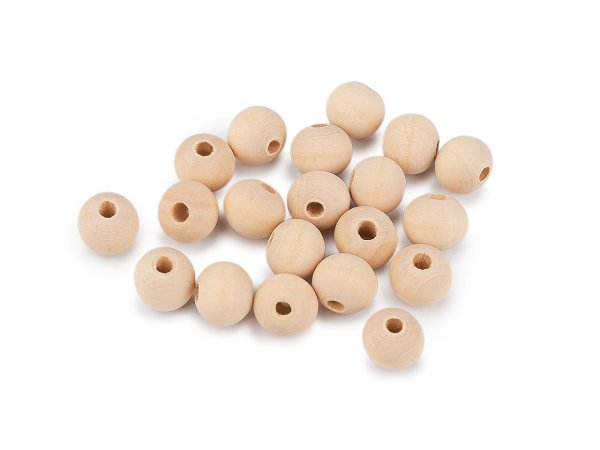 Dřevěné korálky nelakované Ø12 mm