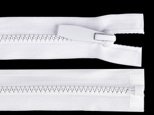 Kostěný zip No 5 délka 70 cm kulaté zoubky, s ozdobným jezdcem