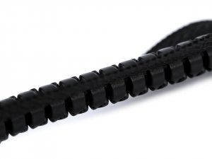 Kostěný zip No 5 délka 80 cm kulaté zoubky, s ozdobným jezdcem