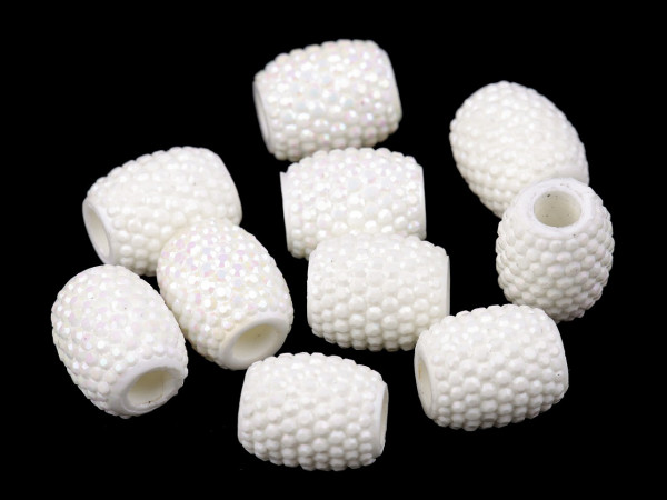 Plastové korálky s velkým průvlekem 13x15 mm