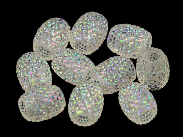 Plastové korálky s velkým průvlekem 13x15 mm