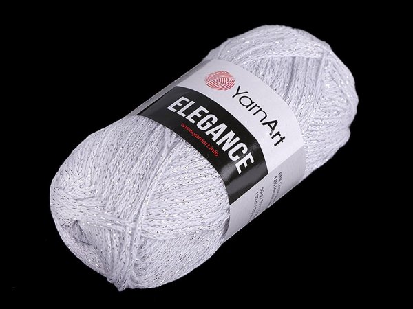 Bavlněná pletací příze Elegance s metalickým vláknem 50 g