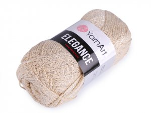 Bavlněná pletací příze Elegance s metalickým vláknem 50 g
