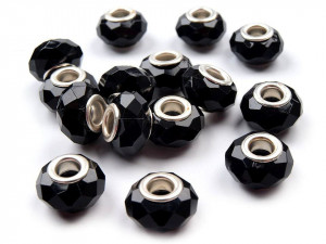 Plastové korálky s ploškami s velkým průvlekem 14,5x9 mm