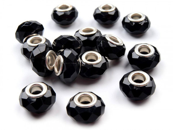 Plastové korálky s ploškami s velkým průvlekem 14,5x9 mm