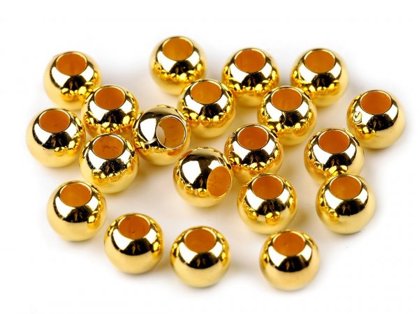 Plastové korálky Metalic s velkým průvlekem 8x10 mm