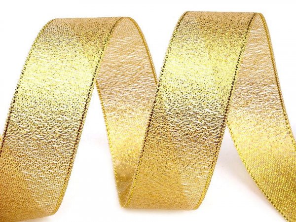Brokátová stuha s lurexem šíře 25 mm vánoční