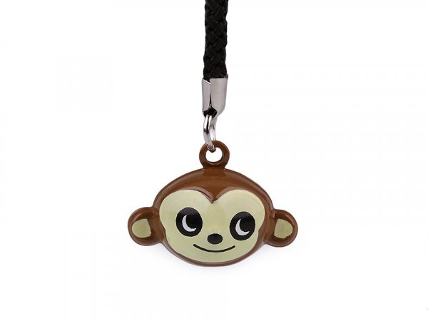 Přívěsek na klíče rolnička tučňák, panda, smajlík, myš, opice