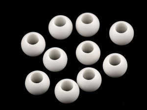 Plastové korálky matné s velkým průvlekem 10x12 mm