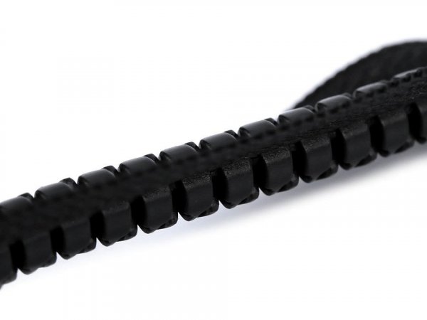 Kostěný zip No 5 délka 70 cm kulaté zoubky, s ozdobným jezdcem