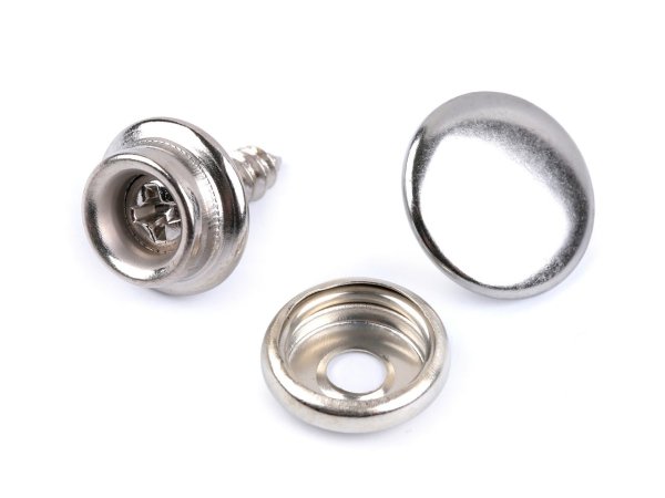 Knoflíky stiskací s kroužkem Ø15 mm s vrutem