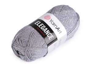 Bavlněná pletací příze Elegance s metalickým vláknem 50 g