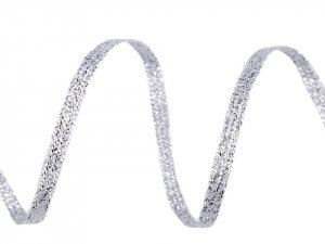 Stuha lurexová / brokátová šíře 3 mm vánoční