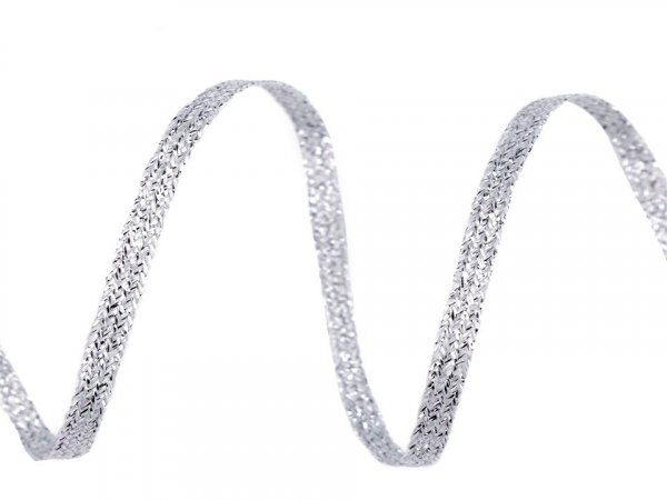 Stuha lurexová / brokátová šíře 3 mm vánoční