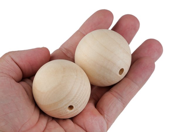 Dřevěné korále nelakované Ø45 mm