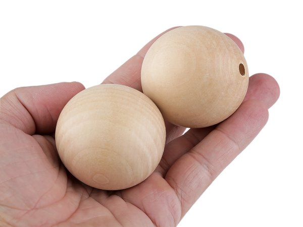 Velké dřevěné korále nelakované Ø50 mm